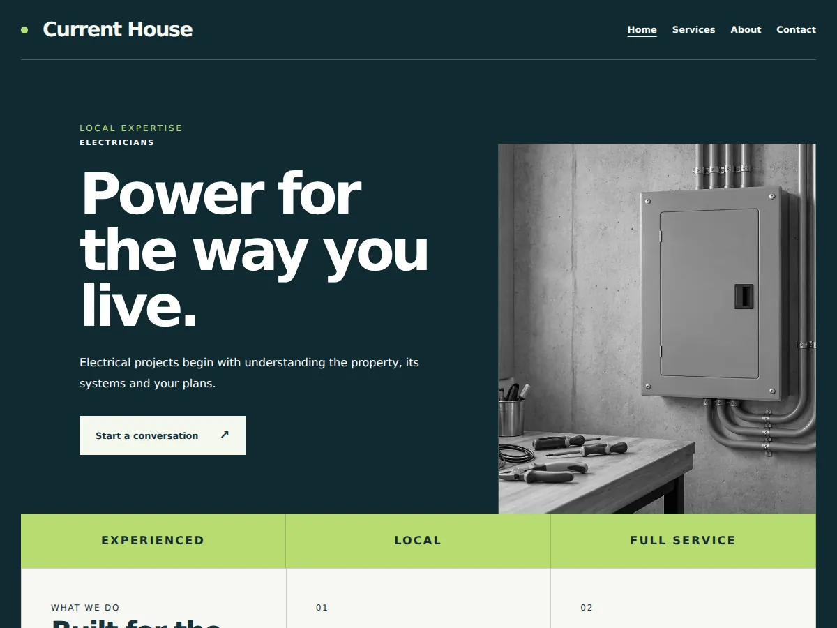 Bright trade mark sample website showing its homepage layout