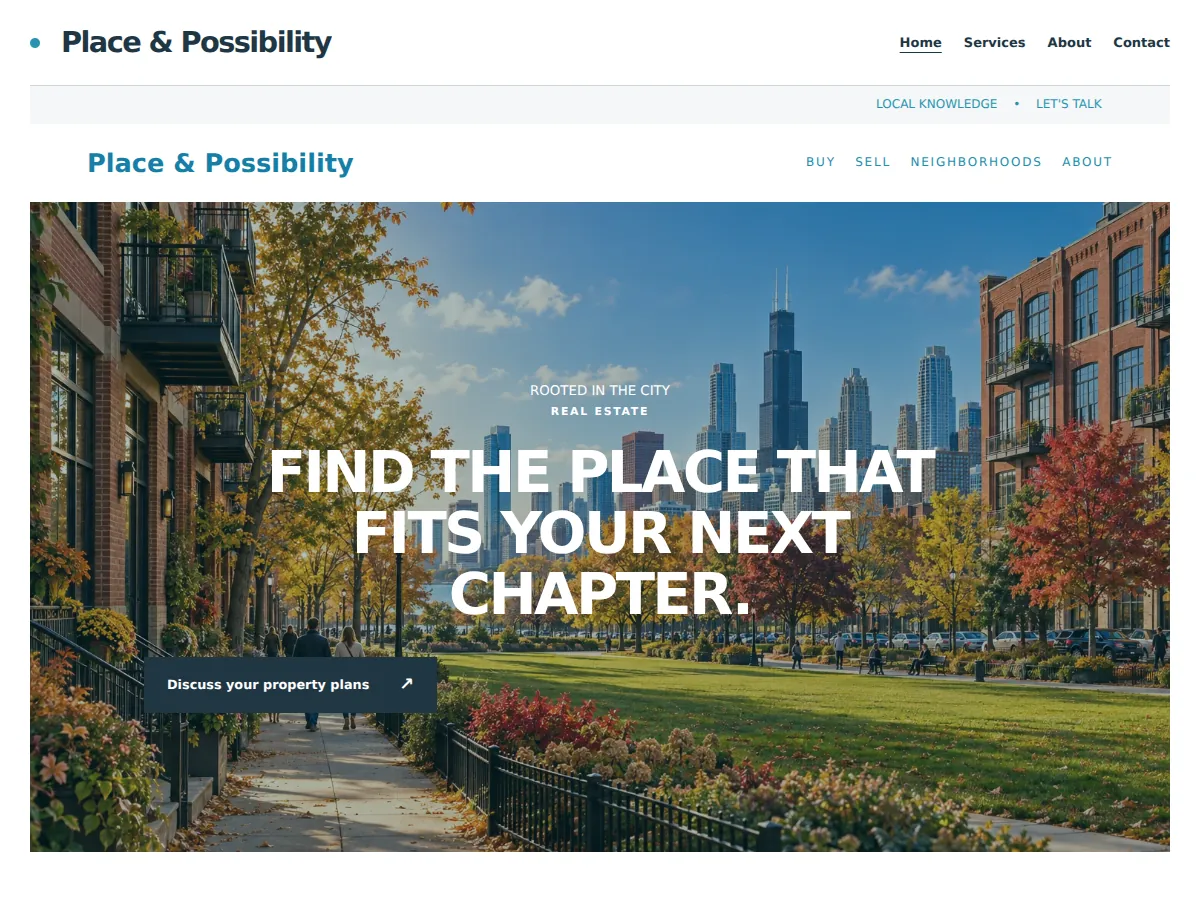 Neighborhood atlas sample website showing its homepage layout